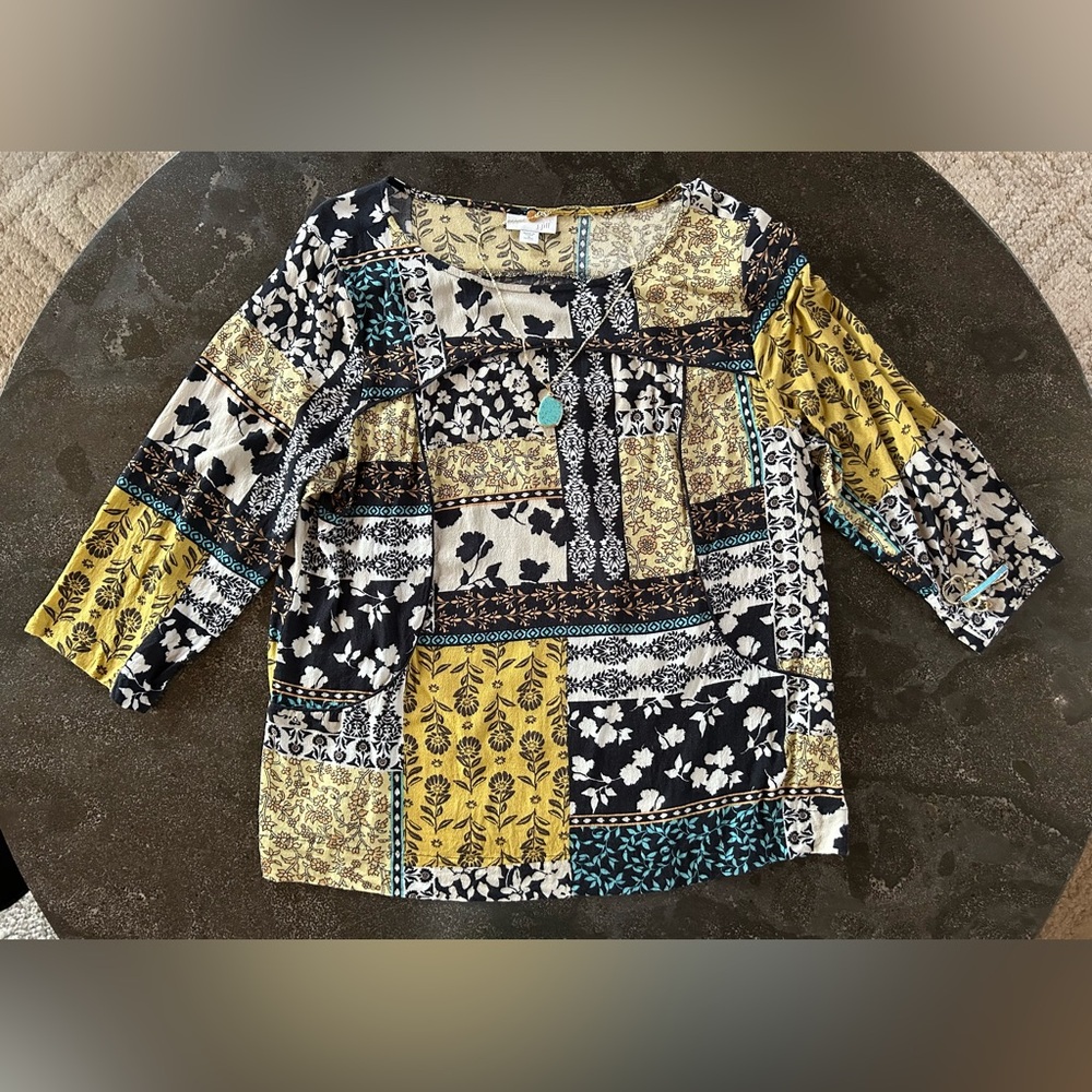 J. Jill | Floral Patchwork Blouse - Picture 2 of 5